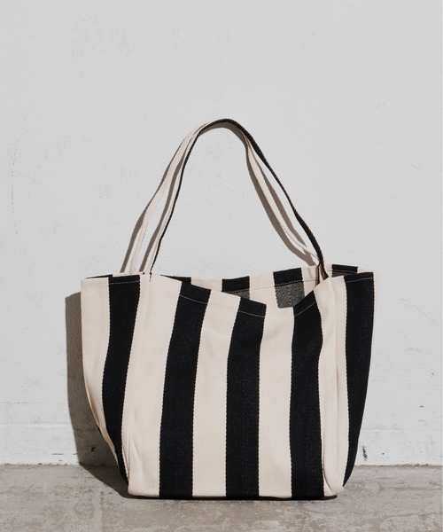 Aunt Marie's（アントマリーズ）の「ストライプオーバートートバッグ（トートバッグ・レディース・ブラック/ネイビー・FREE）」の8枚目の写真