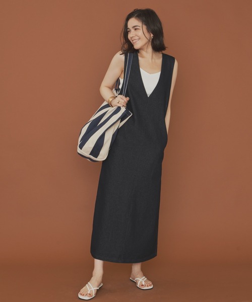 Aunt Marie's（アントマリーズ）の「ストライプオーバートートバッグ（トートバッグ・レディース・ブラック/ネイビー・FREE）」の15枚目の写真