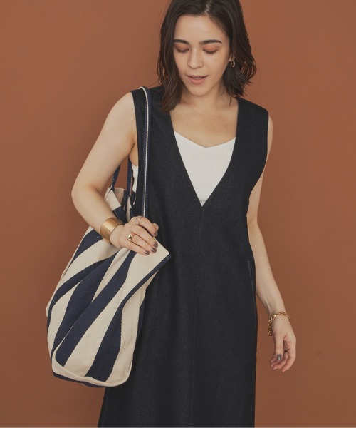 Aunt Marie's（アントマリーズ）の「ストライプオーバートートバッグ（トートバッグ・レディース・ブラック/ネイビー・FREE）」の14枚目の写真