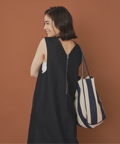 Aunt Marie's（アントマリーズ）の「ストライプオーバートートバッグ（トートバッグ・レディース・ブラック/ネイビー・FREE）」の12枚目の写真