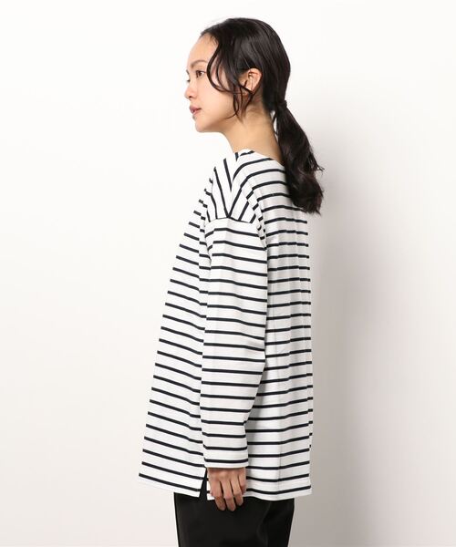 HONEYSUCKLE ROSE（ハニーサックルローズ）の「【HONEYSUCKLE ROSE】ボーダープルオーバー（Tシャツ/カットソー・レディース・ネイビー/グリーン/ピンク・M/L）」の4枚目の写真