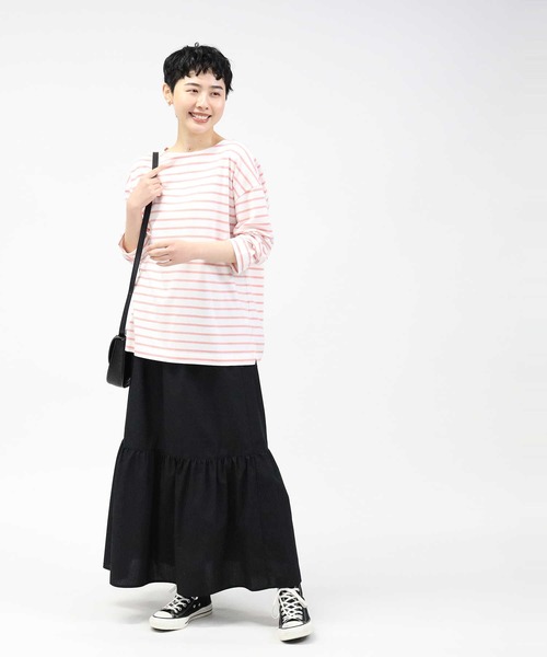 HONEYSUCKLE ROSE（ハニーサックルローズ）の「【HONEYSUCKLE ROSE】ボーダープルオーバー（Tシャツ/カットソー・レディース・ネイビー/グリーン/ピンク・M/L）」の12枚目の写真