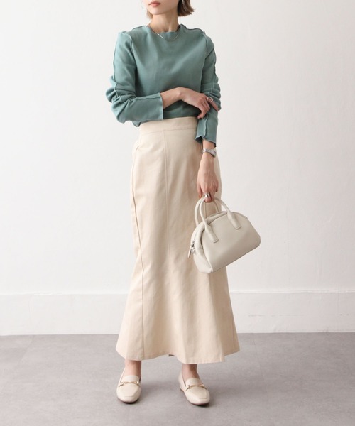 Chillfar（チルファー）の「カラーテレコメロートップス（Tシャツ/カットソー・レディース・ライトブルー/ブラック/オレンジ/ブルー/グリーン/アイボリー/カーキ/ブラウン・FREE）」の10枚目の写真