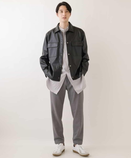 a.v.v（アーヴェヴェ）の「ロングシルエットバンドカラーシャツ（シャツ/ブラウス・メンズ・ライトグレー/ライトブルー・46/48）」の20枚目の写真