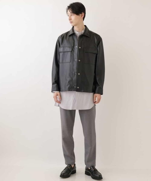 a.v.v（アーヴェヴェ）の「ロングシルエットバンドカラーシャツ（シャツ/ブラウス・メンズ・ライトグレー/ライトブルー・46/48）」の21枚目の写真