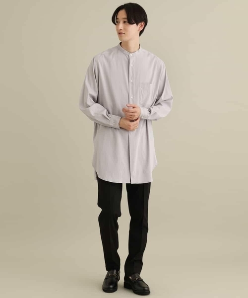a.v.v（アーヴェヴェ）の「ロングシルエットバンドカラーシャツ（シャツ/ブラウス・メンズ・ライトグレー/ライトブルー・46/48）」の15枚目の写真