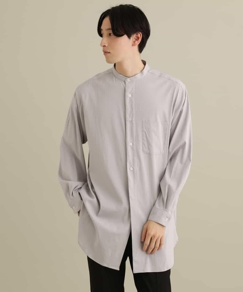 a.v.v（アーヴェヴェ）の「ロングシルエットバンドカラーシャツ（シャツ/ブラウス・メンズ・ライトグレー/ライトブルー・46/48）」の13枚目の写真