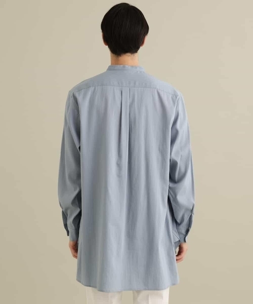 a.v.v（アーヴェヴェ）の「ロングシルエットバンドカラーシャツ（シャツ/ブラウス・メンズ・ライトグレー/ライトブルー・46/48）」の9枚目の写真