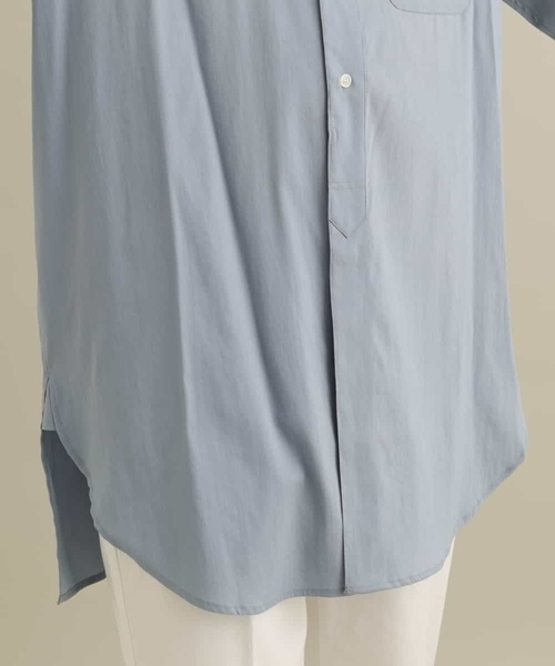 a.v.v（アーヴェヴェ）の「ロングシルエットバンドカラーシャツ（シャツ/ブラウス・メンズ・ライトグレー/ライトブルー・46/48）」の5枚目の写真