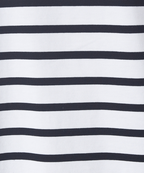 MONT KEMMEL（モンケメル）の「【MONTKEMMEL / モンケメル】別注 ボーダー オーバーサイズ クルーネック バスクTシャツ（Tシャツ/カットソー・メンズ・ブラック/カーキ/ブルー/スミクロ/グレイッシュブルー・46/48）」の18枚目の写真