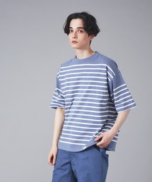 【MONTKEMMEL / モンケメル】別注 ボーダー オーバーサイズ クルーネック バスクTシャツ