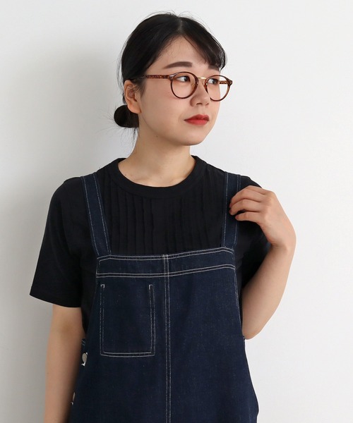 Malle（マル）の「malle 20/-天竺　ピンタックＴシャツ（Tシャツ/カットソー・レディース・ピンク/ブラック/オフホワイト・FREE）」の3枚目の写真