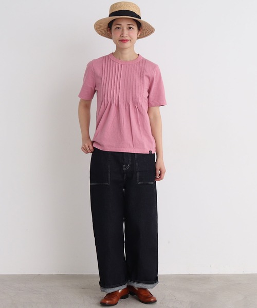 Malle（マル）の「malle 20/-天竺　ピンタックＴシャツ（Tシャツ/カットソー・レディース・ピンク/ブラック/オフホワイト・FREE）」の16枚目の写真