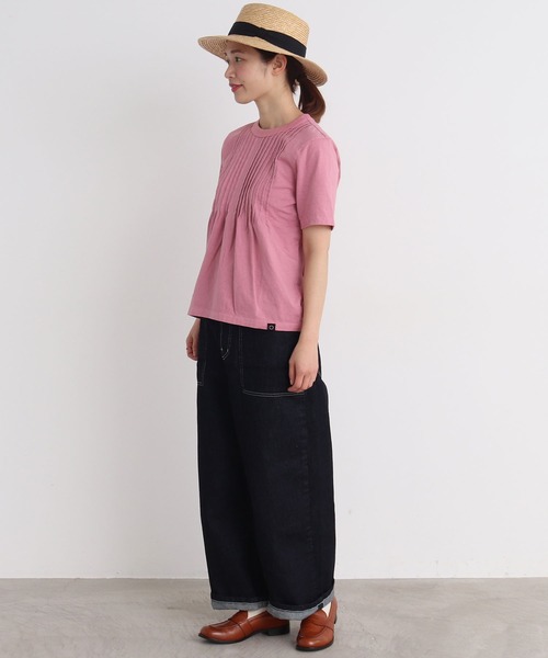 Malle（マル）の「malle 20/-天竺　ピンタックＴシャツ（Tシャツ/カットソー・レディース・ピンク/ブラック/オフホワイト・FREE）」の17枚目の写真