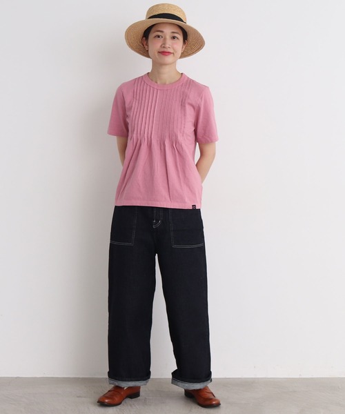 Malle（マル）の「malle 20/-天竺　ピンタックＴシャツ（Tシャツ/カットソー・レディース・ピンク/ブラック/オフホワイト・FREE）」の21枚目の写真