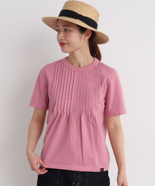 Malle（マル）の「malle 20/-天竺　ピンタックＴシャツ（Tシャツ/カットソー・レディース・ピンク/ブラック/オフホワイト・FREE）」の15枚目の写真