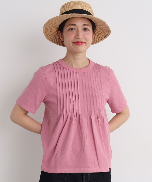 Malle（マル）の「malle 20/-天竺　ピンタックＴシャツ（Tシャツ/カットソー・レディース・ピンク/ブラック/オフホワイト・FREE）」の22枚目の写真