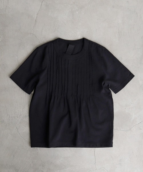 Malle（マル）の「malle 20/-天竺　ピンタックＴシャツ（Tシャツ/カットソー・レディース・ピンク/ブラック/オフホワイト・FREE）」の5枚目の写真