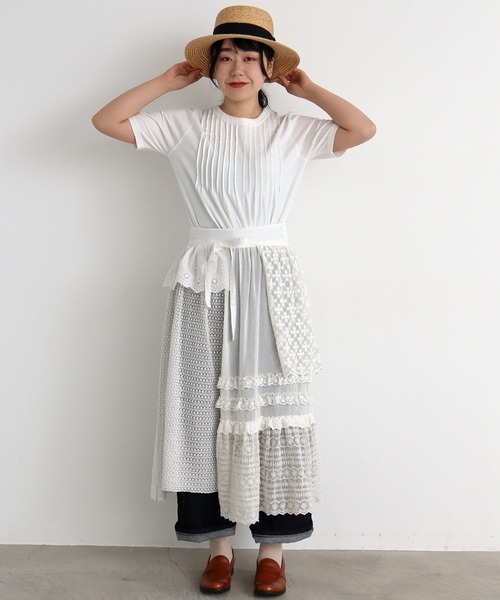 Malle（マル）の「malle 20/-天竺　ピンタックＴシャツ（Tシャツ/カットソー・レディース・ピンク/ブラック/オフホワイト・FREE）」の14枚目の写真