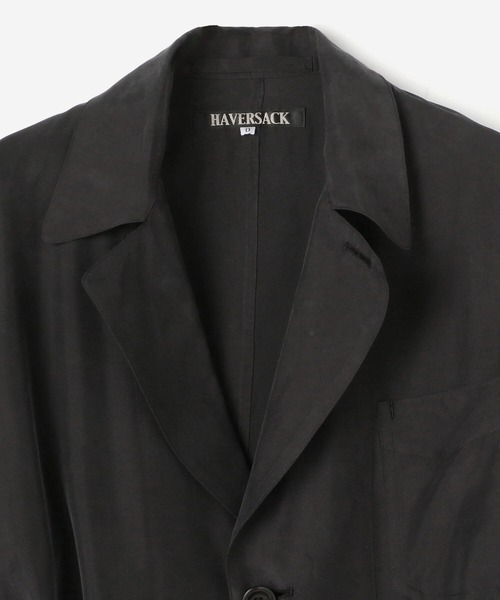 HAVERSACK(ハバーザック)の「HAVERSACK | シルクオーバーコート WOMEN(トレンチコート・レディース・ベージュ/ブラック・0)」の11枚目の写真