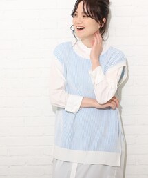 Cutie Blonde | 【S-L】カラーストライプニットベスト(ベスト)