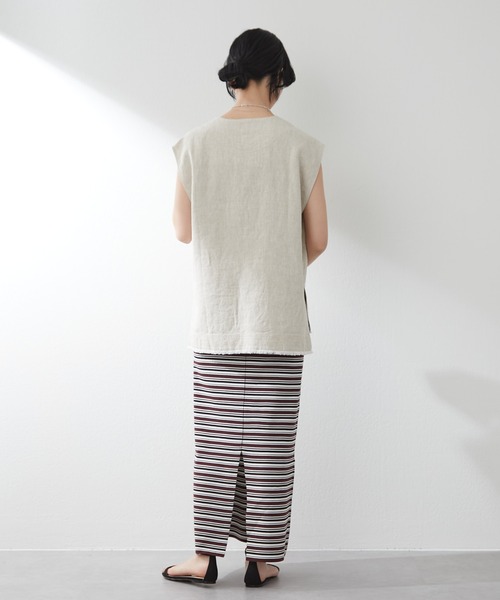 SHENERY(シーナリー)の「総針ボーダーニットキャミワンピース(ワンピース・レディース・ブラウン・FREE)」の15枚目の写真