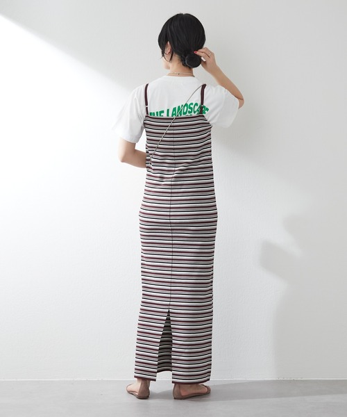 SHENERY(シーナリー)の「総針ボーダーニットキャミワンピース(ワンピース・レディース・ブラウン・FREE)」の9枚目の写真