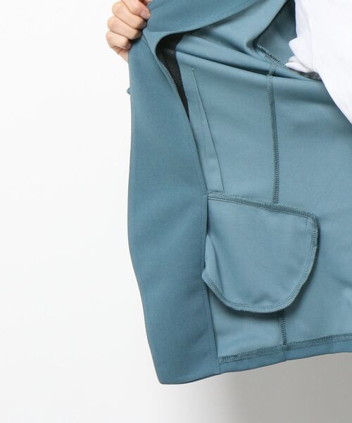 Settimissimo（セッティミッシモ）の「カットジョーゼットノーカラージャケット（ノーカラージャケット・レディース・ブラック/サックスブルー・M）」の5枚目の写真