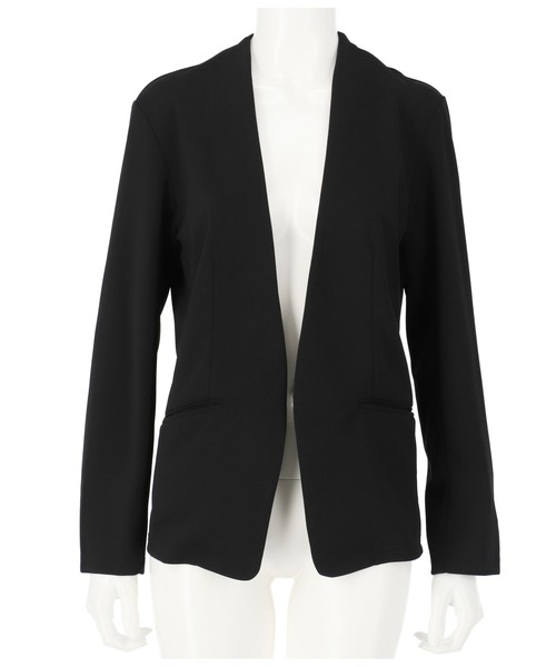 Settimissimo（セッティミッシモ）の「カットジョーゼットノーカラージャケット（ノーカラージャケット・レディース・ブラック/サックスブルー・M）」の9枚目の写真