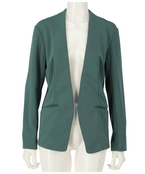 Settimissimo（セッティミッシモ）の「カットジョーゼットノーカラージャケット（ノーカラージャケット・レディース・ブラック/サックスブルー・M）」の10枚目の写真