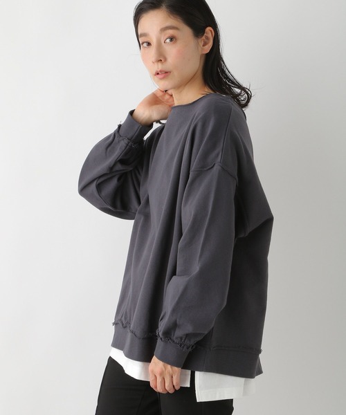 LEPSIM（レプシィム）の「カットオフ2WAYカーディガン　272354（カーディガン/ボレロ・レディース・グレー/チャコールグレー/ミント・FREE）」の4枚目の写真