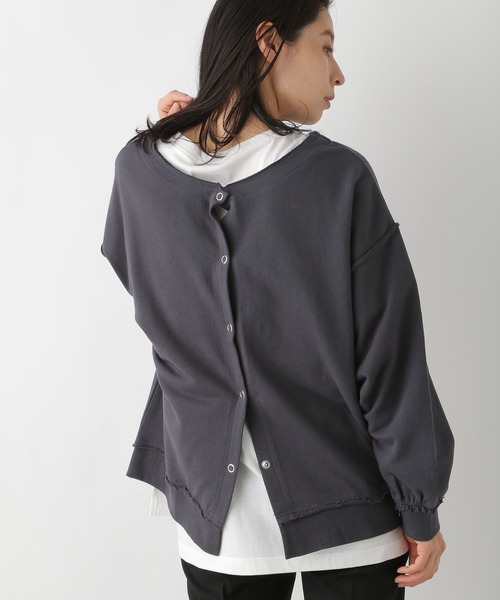 LEPSIM（レプシィム）の「カットオフ2WAYカーディガン　272354（カーディガン/ボレロ・レディース・グレー/チャコールグレー/ミント・FREE）」の5枚目の写真