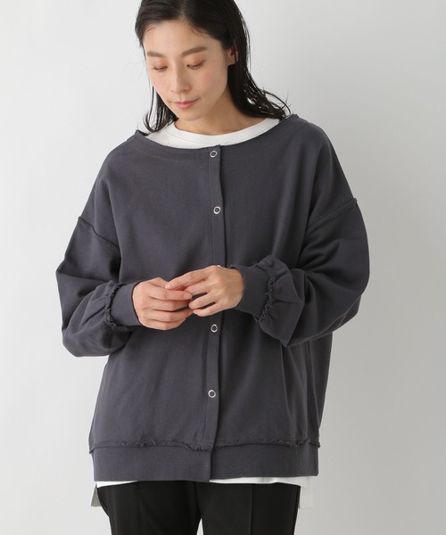 LEPSIM（レプシィム）の「カットオフ2WAYカーディガン　272354（カーディガン/ボレロ・レディース・グレー/チャコールグレー/ミント・FREE）」の6枚目の写真