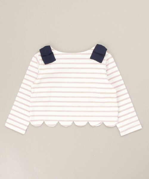 PAUL&JOE(ポールアンドジョー)の「PAUL & JOE(ポール & ジョー) Kids & Junior スカラップヘムボーダーロンT(Tシャツ/カットソー・キッズ・ネイビー/ラベンダー・140cm/120cm/110cm/130cm/150cm)」の3枚目の写真