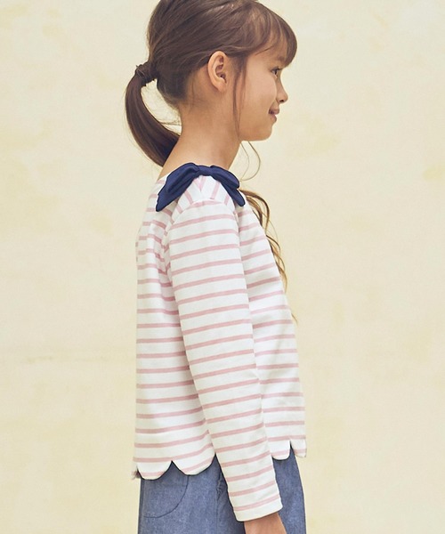 PAUL&JOE(ポールアンドジョー)の「PAUL & JOE(ポール & ジョー) Kids & Junior スカラップヘムボーダーロンT(Tシャツ/カットソー・キッズ・ネイビー/ラベンダー・140cm/120cm/110cm/130cm/150cm)」の11枚目の写真