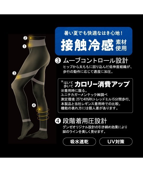 RIZAP（ライザップ）の「RIZAP/ライザップ ハイウエスト10分丈レギンス はいて歩いてカロリー消費アップ クールタイプ（レギンス/スパッツ・レディース・ブラック・M～Ｌ/L～LL）」の4枚目の写真