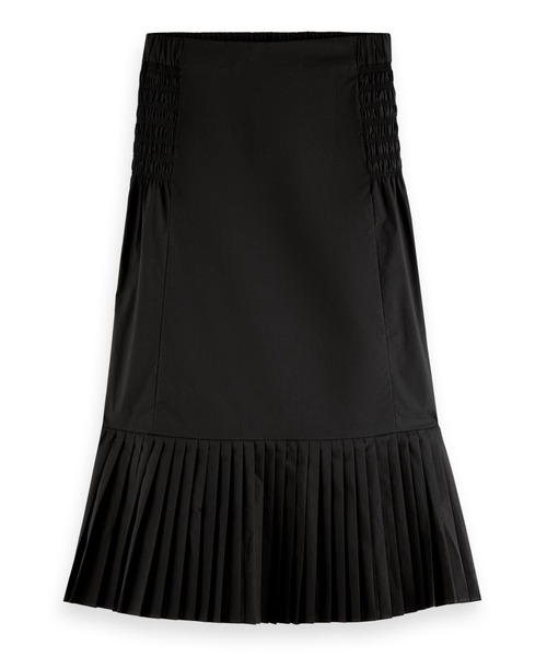 MAISON SCOTCH(メゾンスコッチ)の「スモック プリーツスカート【164805】(スカート・レディース・ブラック・X-SMALL/SMALL)」の1枚目の写真