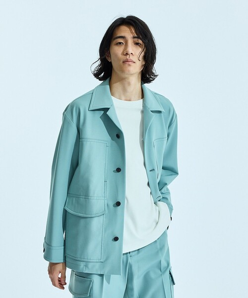 UNITED TOKYO（ユナイテッドトウキョウ）の「ラウンドフラップストレッチブルゾン（ブルゾン・メンズ・ライトグレー/ブラック/ミント・1/2/3）」の18枚目の写真