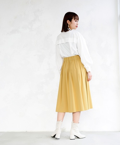 Emilyan（エミリアン）の「【2022SS】リバーシブルタフタ・カラーフレアースカート（スカート・レディース・イエロー/オレンジ/グリーン・64）」の14枚目の写真