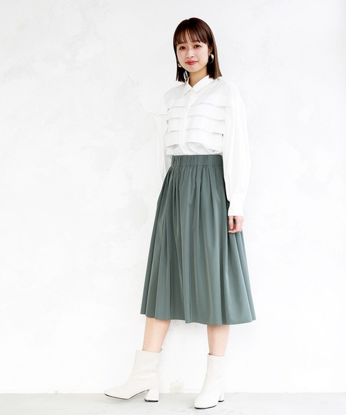 Emilyan（エミリアン）の「【2022SS】リバーシブルタフタ・カラーフレアースカート（スカート・レディース・イエロー/オレンジ/グリーン・64）」の22枚目の写真