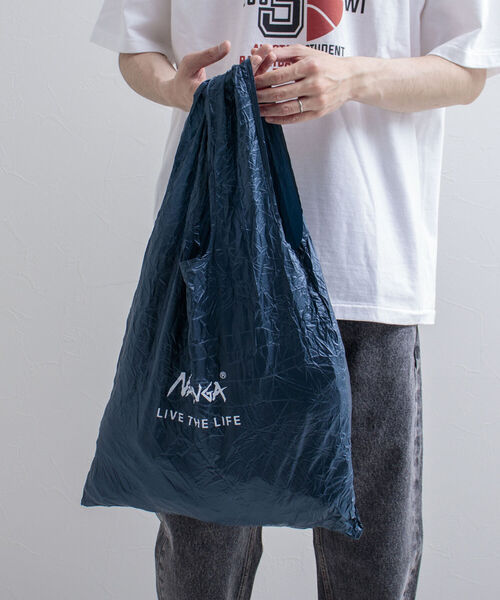NANGA（ナンガ）の「【NANGA/ナンガ】POCKETABLE ECO BAG ポケッタブルエコバッグ（エコバッグ/サブバッグ・メンズ・ダークブラウン/ネイビー/レッド/パープル/オレンジ/ブラック・FREE）」の4枚目の写真