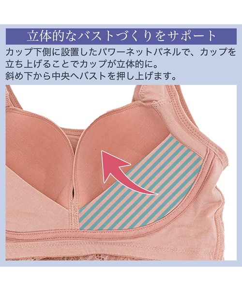 BRADELIS NEWYORK（ブラデリスニューヨーク）の「ブラデリス オールインワンブラ 補正下着 補整 ブラレット（ブラジャー・レディース・ブルー系その他/ピンク系その他/ブラック/グレイッシュベージュ/ホワイト系その他/ピンク系・LL/3L/S/M/L）」の16枚目の写真