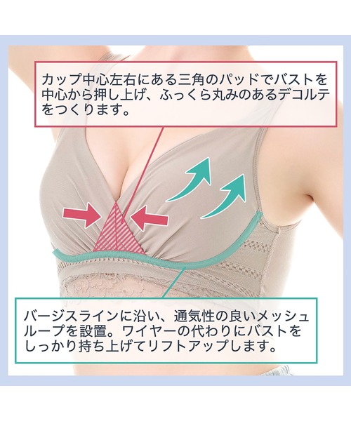BRADELIS NEWYORK（ブラデリスニューヨーク）の「ブラデリス オールインワンブラ 補正下着 補整 ブラレット（ブラジャー・レディース・ブルー系その他/ピンク系その他/ブラック/グレイッシュベージュ/ホワイト系その他/ピンク系/テラコッタ/インディゴブルー・LL/3L/S/M/L）」の20枚目の写真