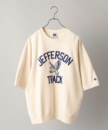 Russell Athletic | *【SHIPS別注】RUSSELL ATHLETIC: ビッグシルエット カレッジロゴ/アニマル プリント ハーフスリーブ スウェット(Tシャツ/カットソー)