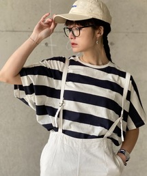 deux amour | ボーダードルマントップス(その他トップス)