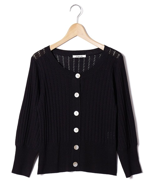 AS KNOW AS PINKY(アズノゥアズピンキー)の「透かしてポワっとお袖カーディガン(カーディガン/ボレロ・レディース・アイボリー/ブラック/グリーン/ラベンダー・FREE)」の3枚目の写真