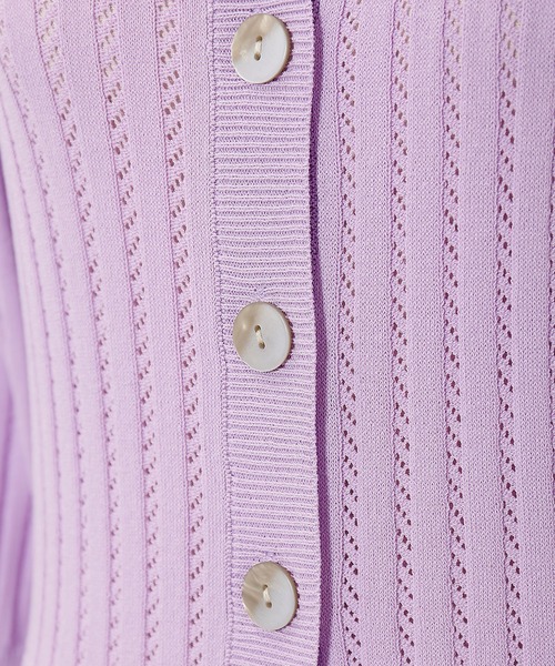 AS KNOW AS PINKY(アズノゥアズピンキー)の「透かしてポワっとお袖カーディガン(カーディガン/ボレロ・レディース・アイボリー/ブラック/グリーン/ラベンダー・FREE)」の9枚目の写真