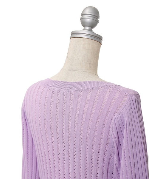 AS KNOW AS PINKY(アズノゥアズピンキー)の「透かしてポワっとお袖カーディガン(カーディガン/ボレロ・レディース・アイボリー/ブラック/グリーン/ラベンダー・FREE)」の11枚目の写真