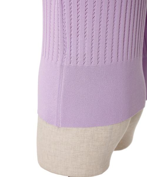 AS KNOW AS PINKY(アズノゥアズピンキー)の「透かしてポワっとお袖カーディガン(カーディガン/ボレロ・レディース・アイボリー/ブラック/グリーン/ラベンダー・FREE)」の12枚目の写真