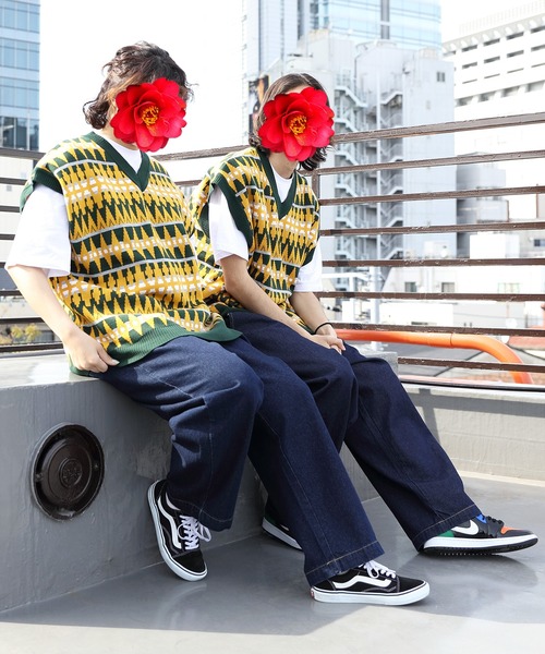 ８(eight)（エイト）の「ジャガード幾何学柄ニットベスト（ベスト・メンズ・ベージュ/グリーン/チャコール・LARGE/X-LARGE/MEDIUM）」の14枚目の写真